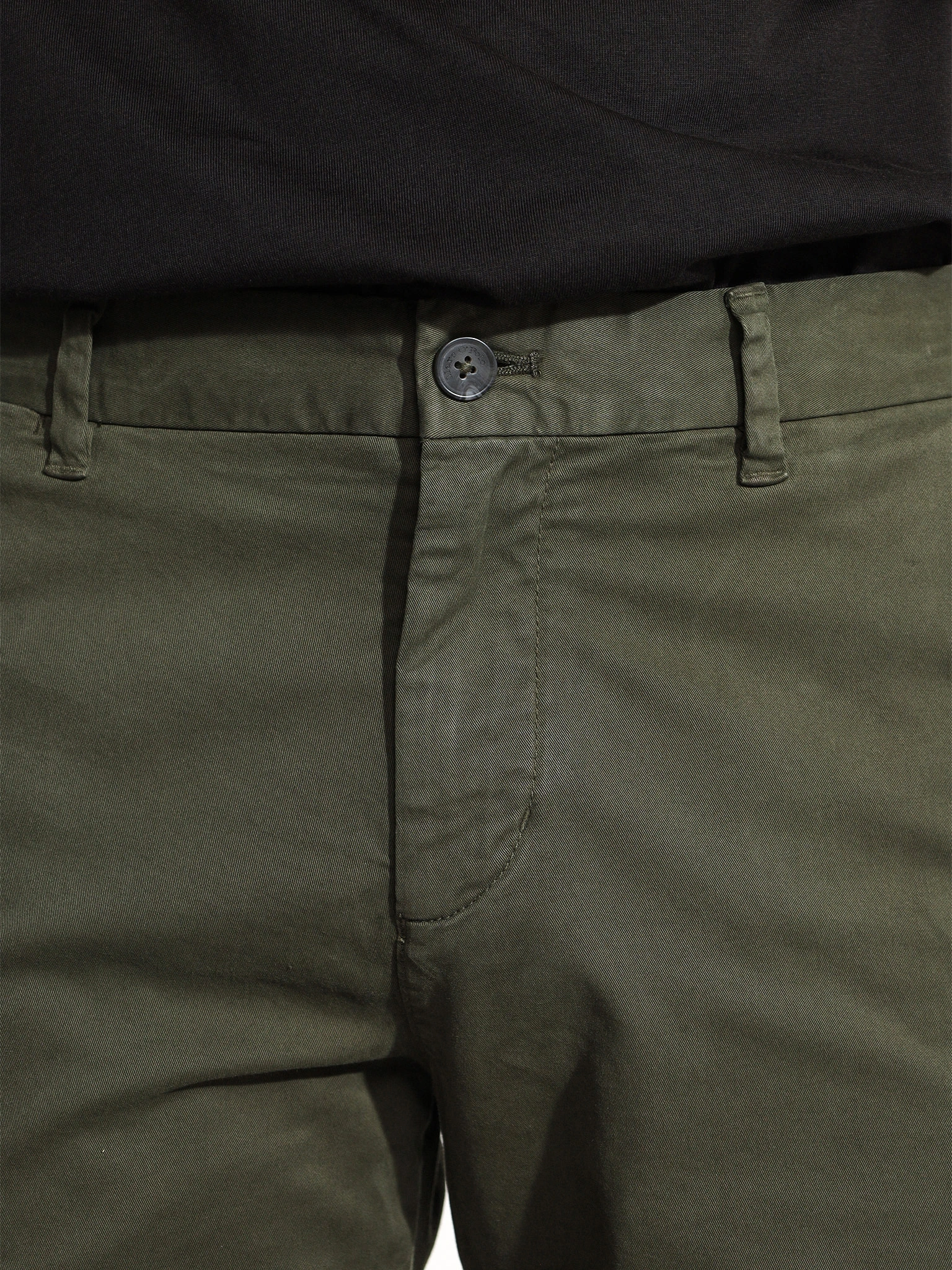 Брюки цвета хаки из смесового хлопка